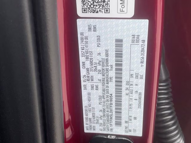 2026 Ruby Red Metallic Tinted Clearcoat Ford F-150 LARIAT 4X4 Truck