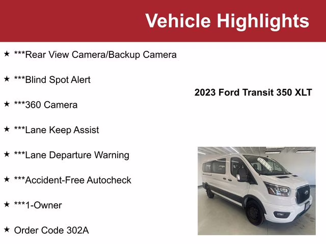 2023 Oxford White Ford Transit-350 XLT RWD Crossover