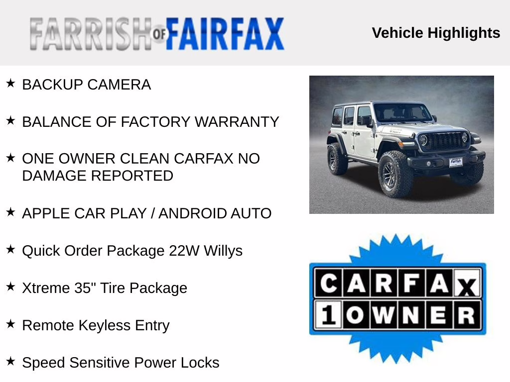 2024 Silver Zynith Clearcoat Jeep Wrangler Willys 4X4 SUV