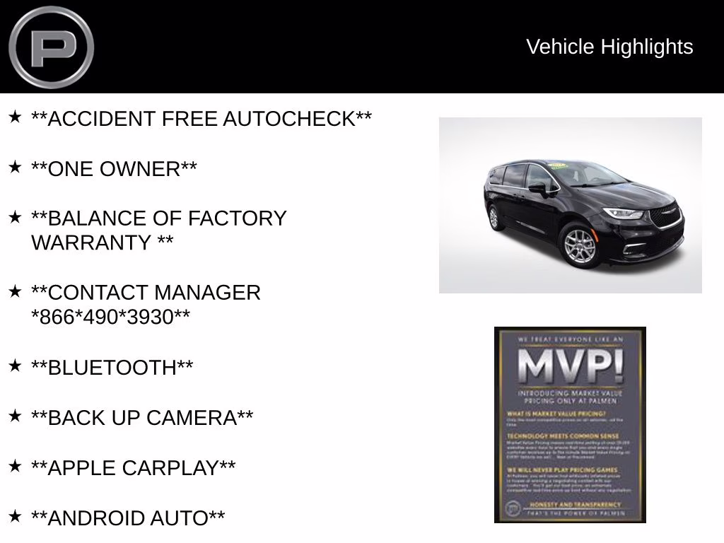 2024 Diamond Black Crystal Pearlcoat Chrysler Pacifica Touring L FWD Van