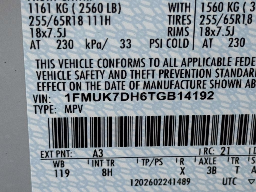 2026 White Metallic Ford Explorer Active RWD SUV