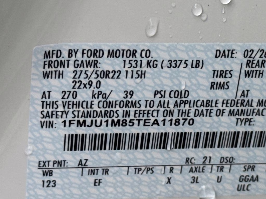 2026 White Metallic Ford Expedition Platinum 4X4 SUV