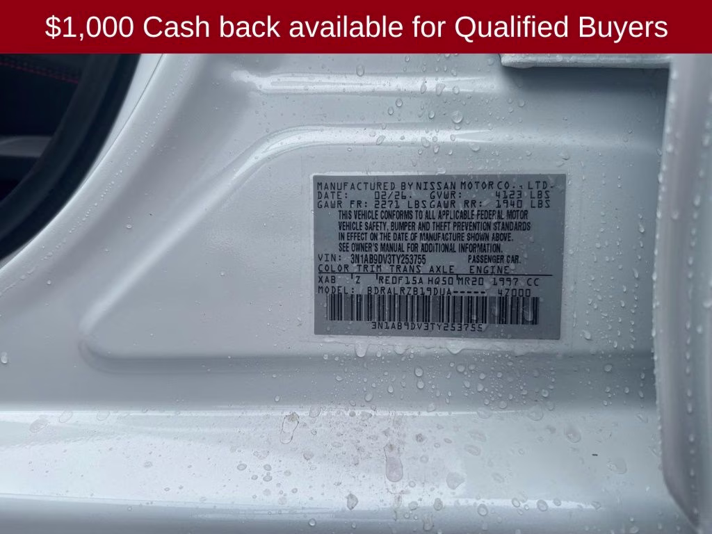2026 Aspen White/Super Black Nissan Sentra SR FWD Sedan