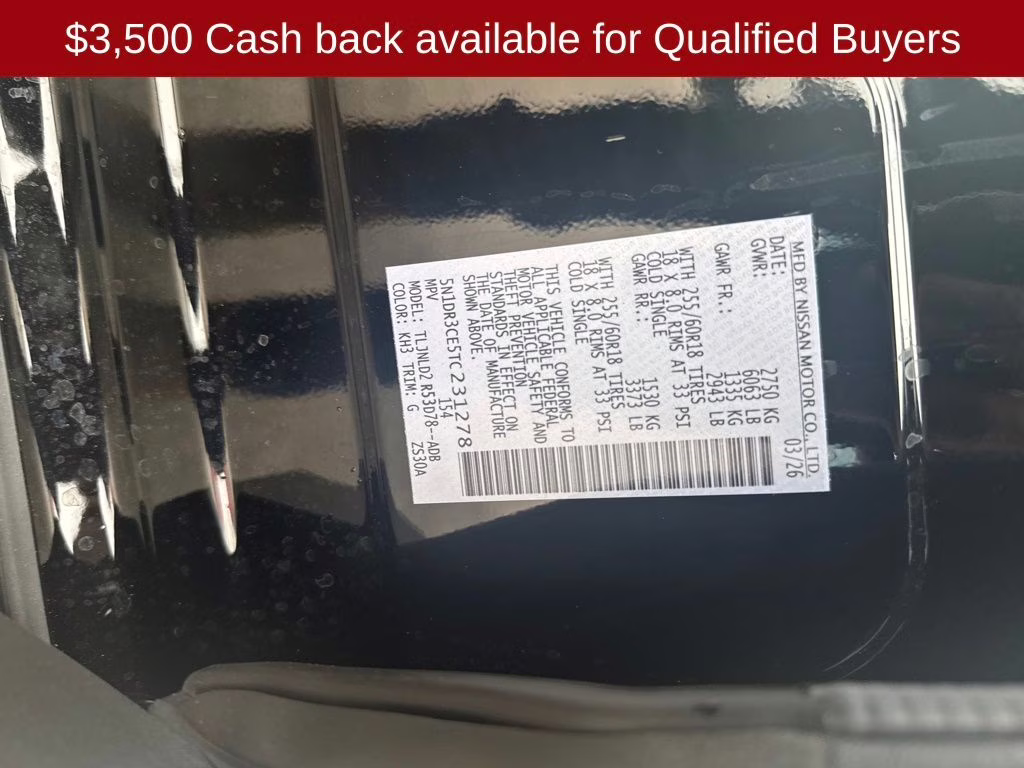 2026 Super Black Nissan Pathfinder SL 4X4 SUV