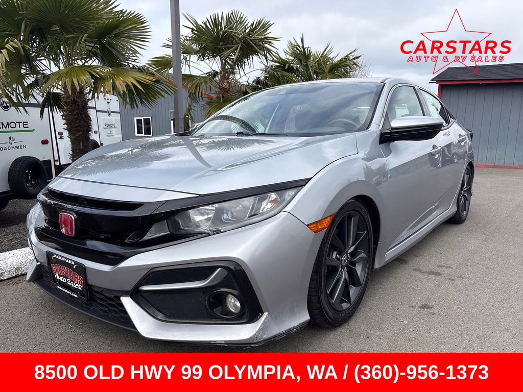 2020 Silver Honda Civic EX FWD Hatchback