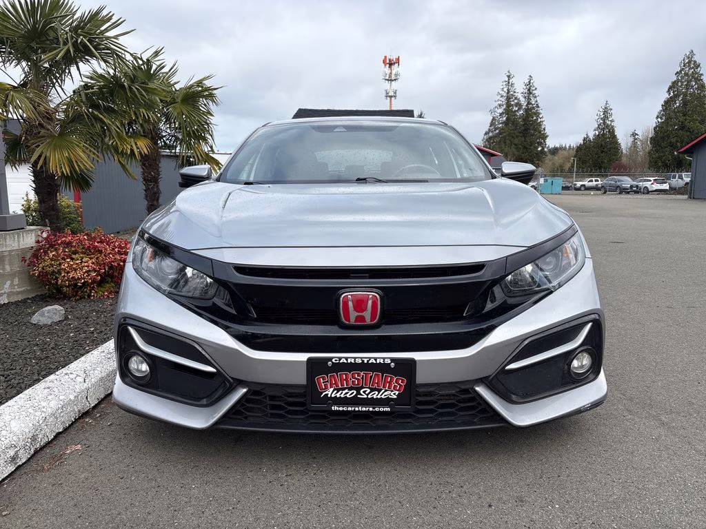 2020 Silver Honda Civic EX FWD Hatchback
