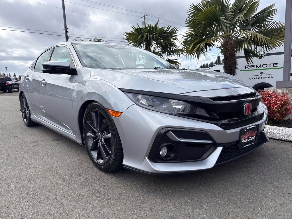 2020 Silver Honda Civic EX FWD Hatchback