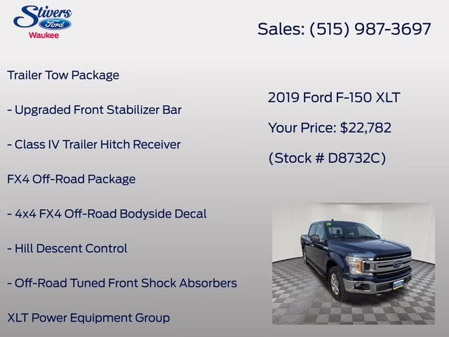 2019 Blue Ford F-150 XLT 4X4 Truck