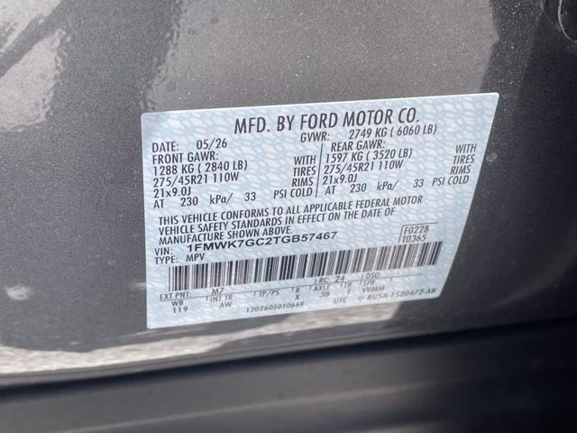 2026 Carbonized Gray Metallic Ford Explorer ST RWD SUV