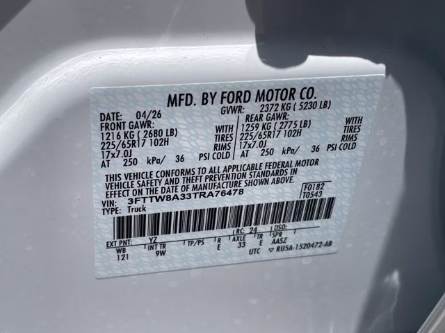 2026 Oxford White Ford Maverick XL FWD Truck