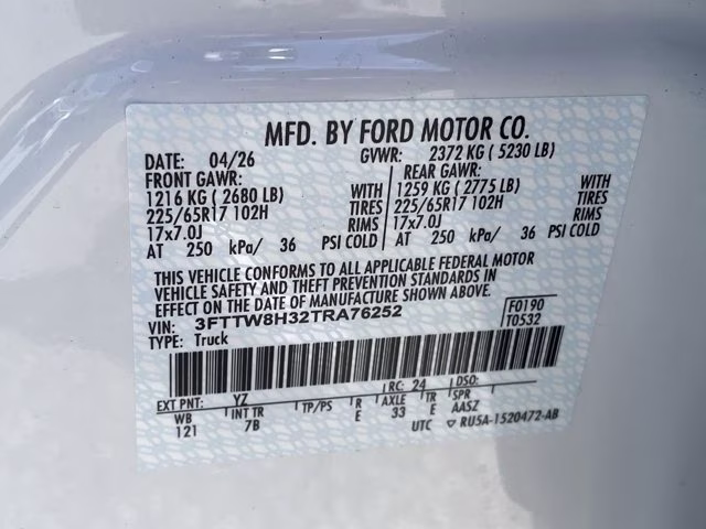 2026 Oxford White Ford Maverick XLT FWD Truck