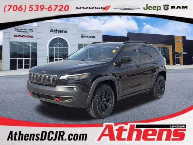 2022 Diamond Black Crystal Pearlcoat Jeep Cherokee Trailhawk 4X4 SUV