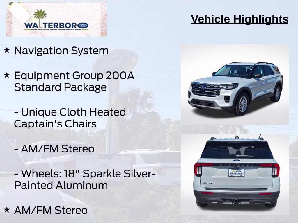 2026 Space White Metallic Ford Explorer Active RWD SUV