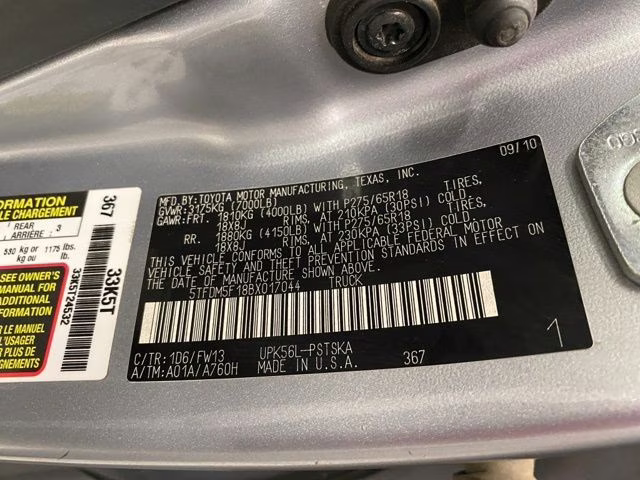 2011 Silver Sky Metallic Toyota Tundra Grade 4X4 Truck