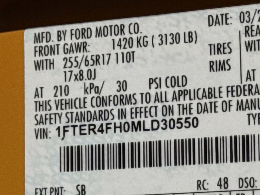 2021 Cyber Orange Metallic Tricoat Ford Ranger XLT 4X4 Truck