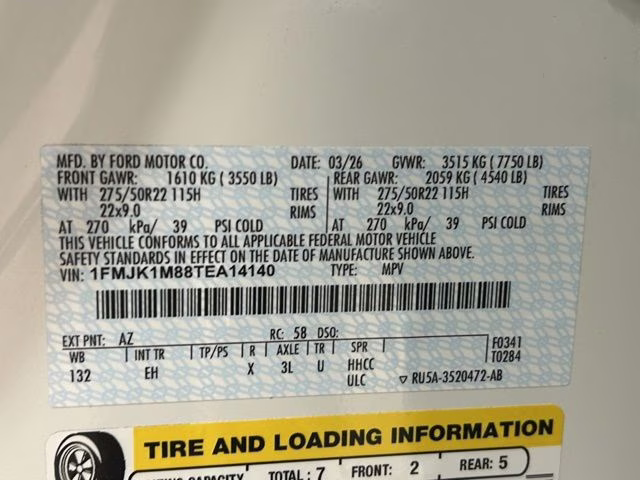 2026 Star White Metallic Tri-Coat Ford Expedition Max Platinum 4X4 SUV