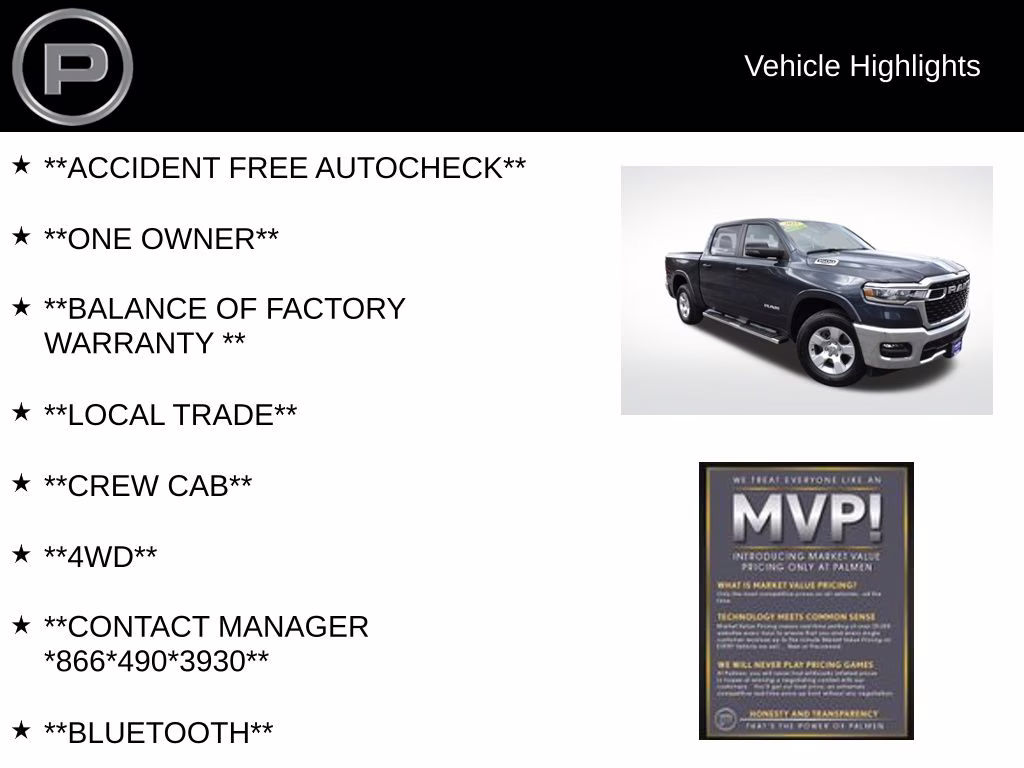 2025 Forged Blue Metallic Ram 1500 Big Horn/Lone Star 4X4 Truck