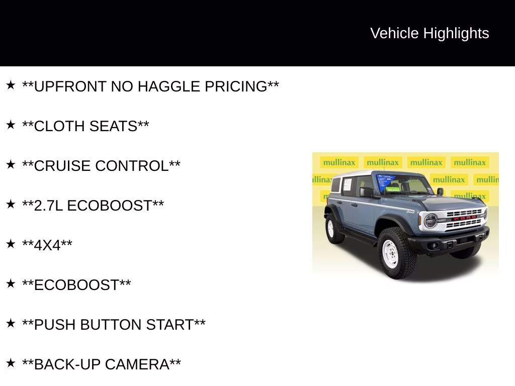 2025 Azure Gray Metallic Ford Bronco Heritage Edition 4X4 SUV