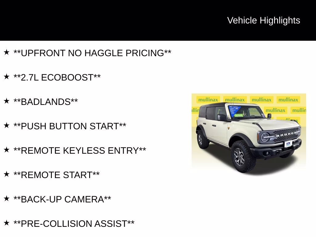 2025 Desert Sand Ford Bronco Badlands 4X4 SUV