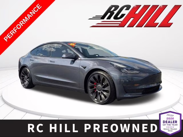 2023 Midnight Silver Metallic Tesla Model 3 Performance AWD Sedan