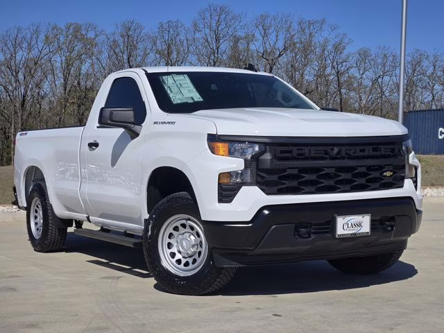 2025 Summit White Chevrolet Silverado 1500 WT 4X4 Truck