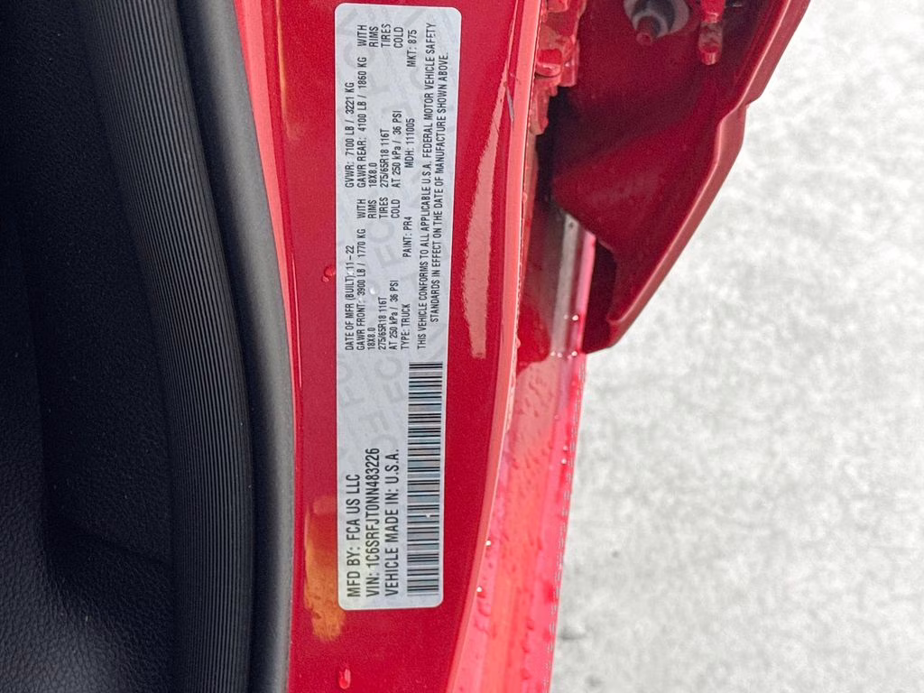 2022 Flame Red Clearcoat Ram 1500 Laramie 4X4 Truck