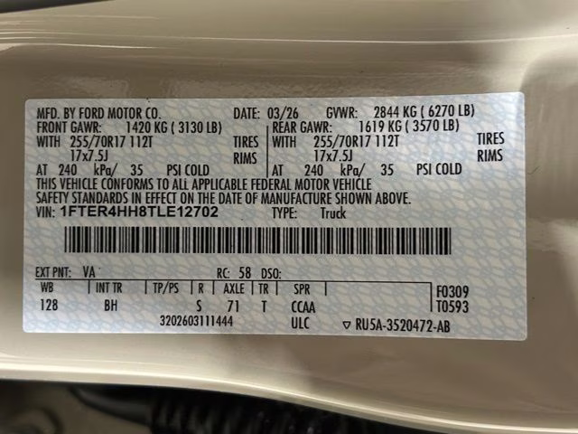 2026 Desert Sand Ford Ranger XLT 4X4 Truck