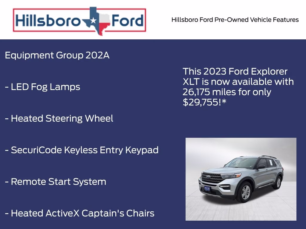 2023 Iconic Silver Metallic Ford Explorer XLT RWD SUV
