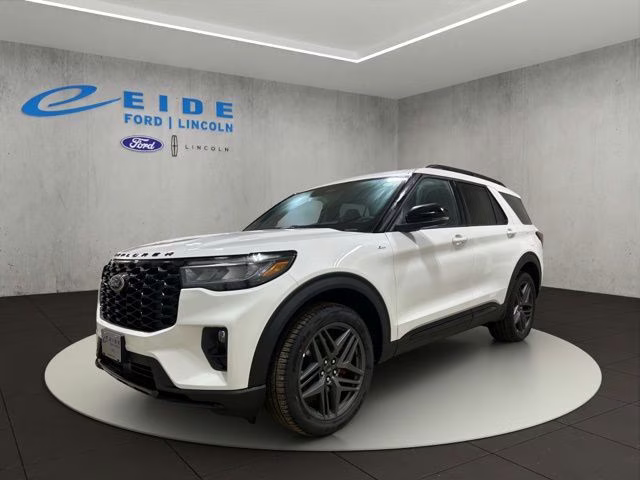 2026 Star White Metallic Tri-Coat Ford Explorer ST-Line 4X4 SUV
