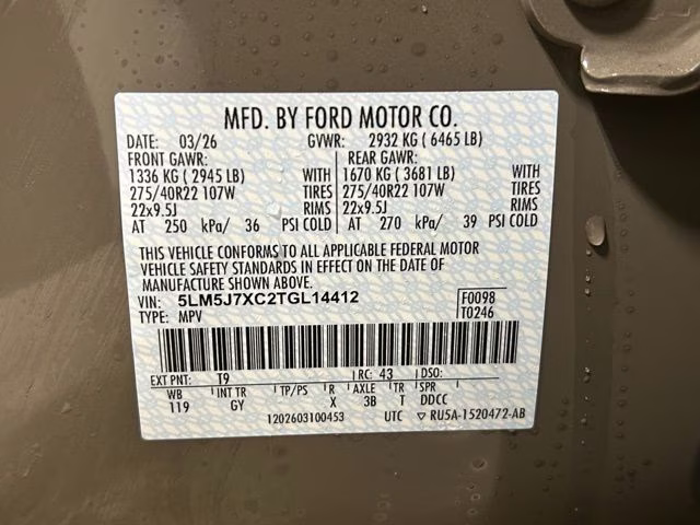 2026 Harbor Gray Clearcoat Lincoln Aviator Reserve AWD SUV