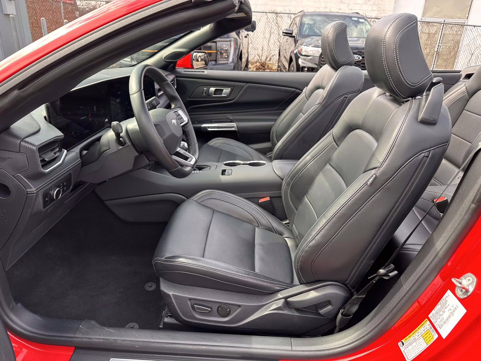 2025 Race Red Ford Mustang EcoBoost Premium Convertible RWD Sedan