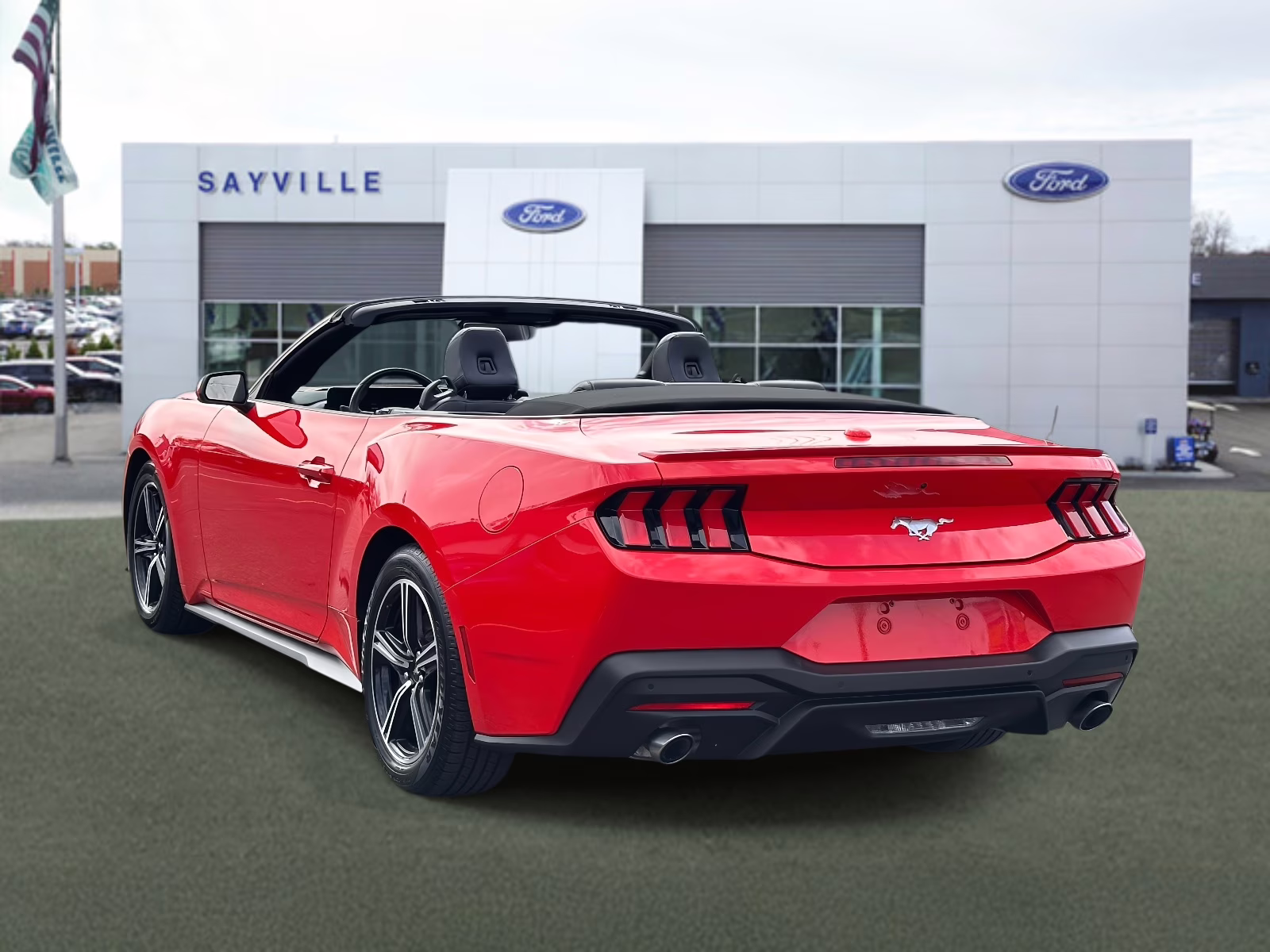 2025 Race Red Ford Mustang EcoBoost Premium Convertible RWD Sedan