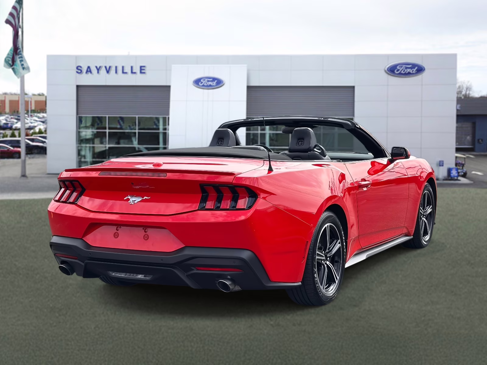 2025 Race Red Ford Mustang EcoBoost Premium Convertible RWD Sedan