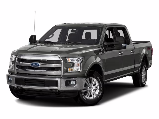 2016 White Platinum Metallic Tri-Coat Ford F-150 Crew Cab 4x4 Lariat FX4 3.5 Ecoboost w/Leather Buc 4X4 Truck