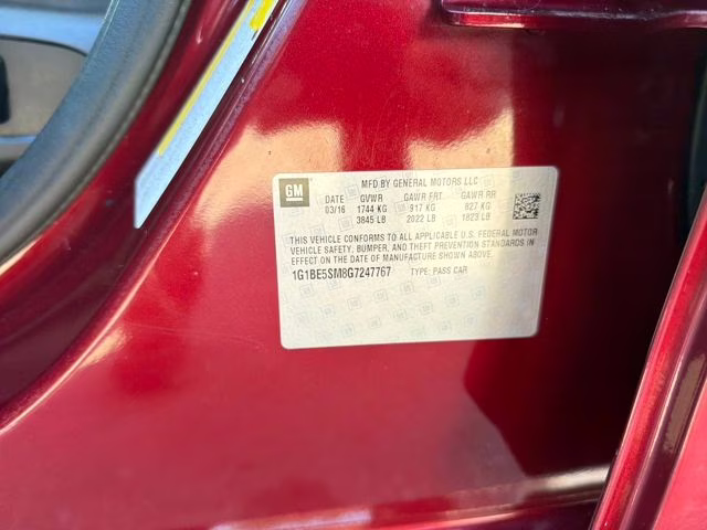 2016 Siren Red Tintcoat Chevrolet Cruze LT FWD Sedan