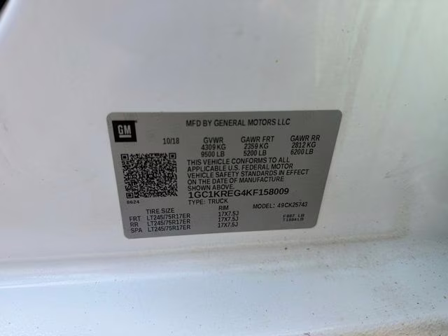 2019 Summit White Chevrolet Silverado 2500HD Work Truck 4X4 Truck