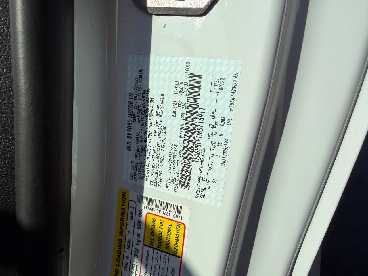 2021 Oxford White Ford Mustang GT RWD Coupe