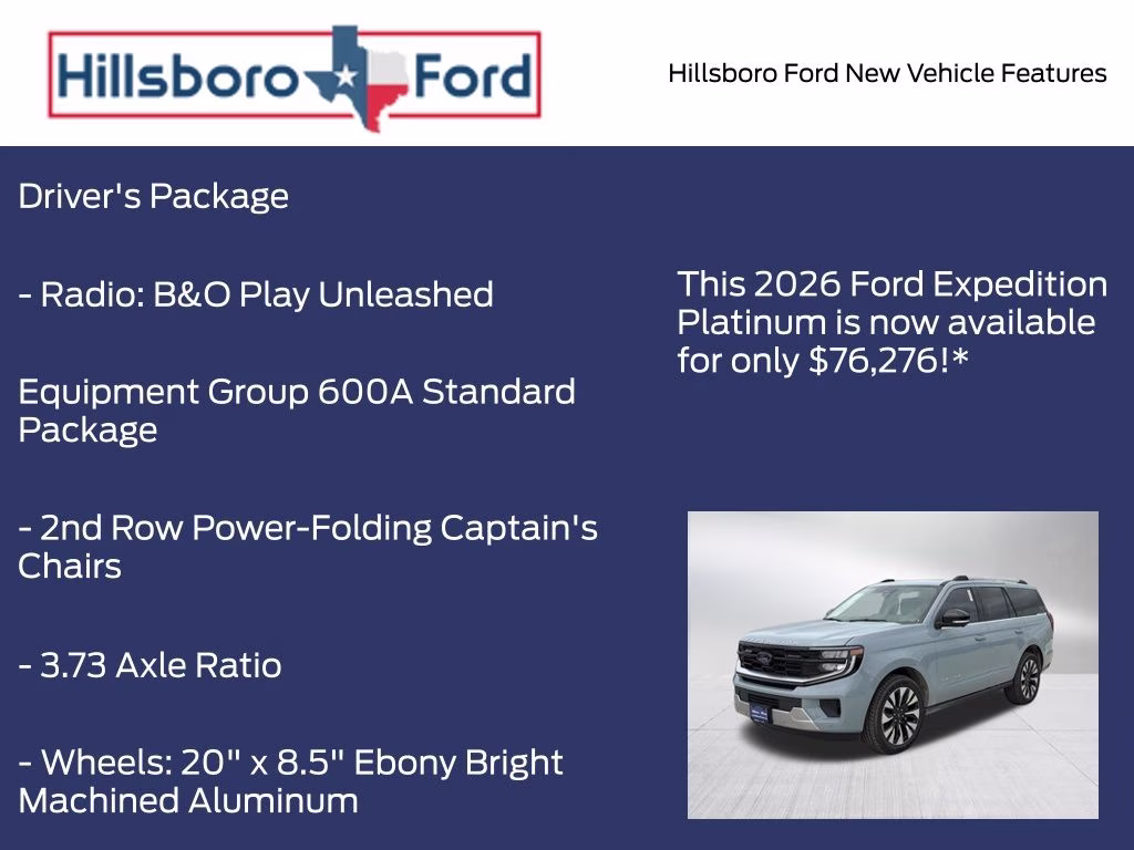2026 Glacier Gray Metallic Tri-Coat Ford Expedition Platinum 4X4 SUV