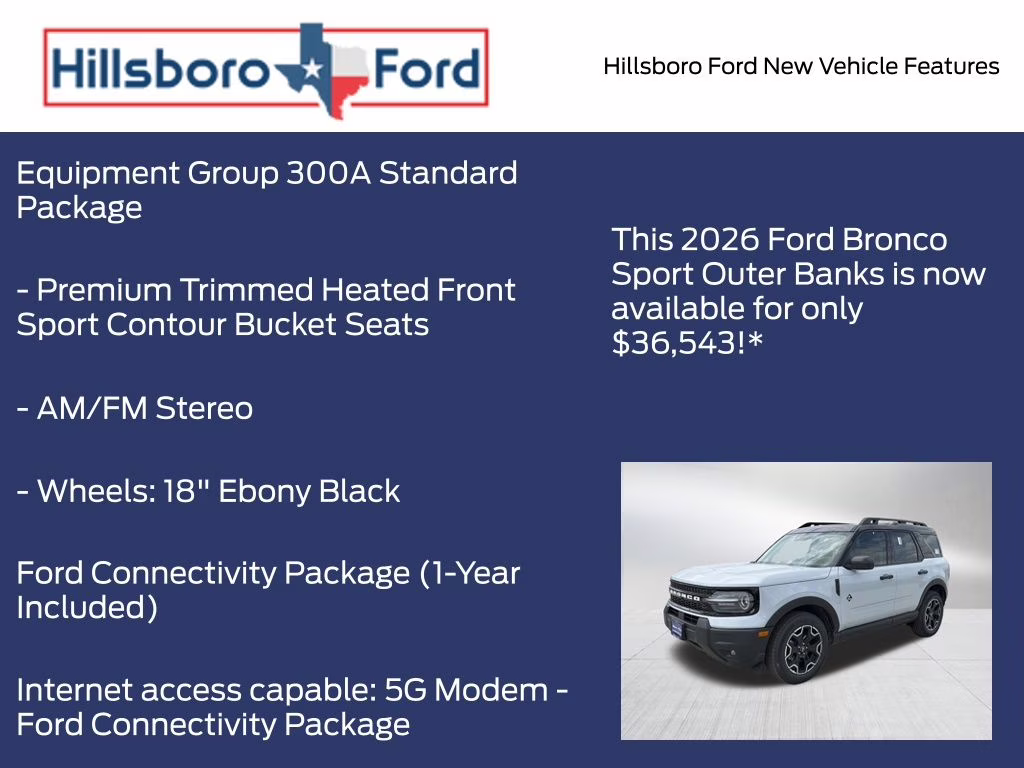 2026 Space White Metallic Ford Bronco Sport Outer Banks 4X4 SUV