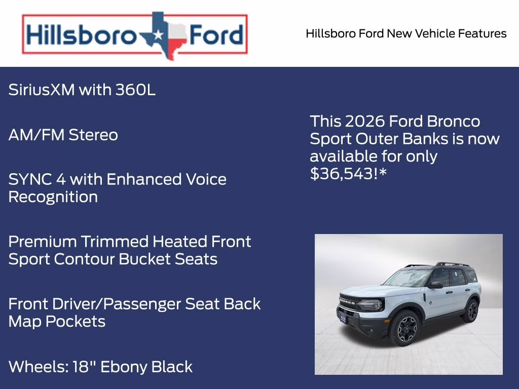 2026 Space White Metallic Ford Bronco Sport Outer Banks 4X4 SUV