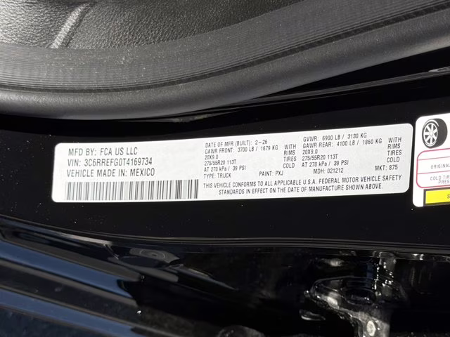 2026 Diamond Black Crystal Pearlcoat Ram 1500 Big Horn RWD Truck