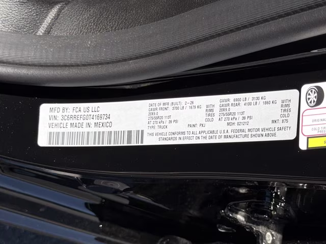 2026 Diamond Black Crystal Pearlcoat Ram 1500 Big Horn RWD Truck