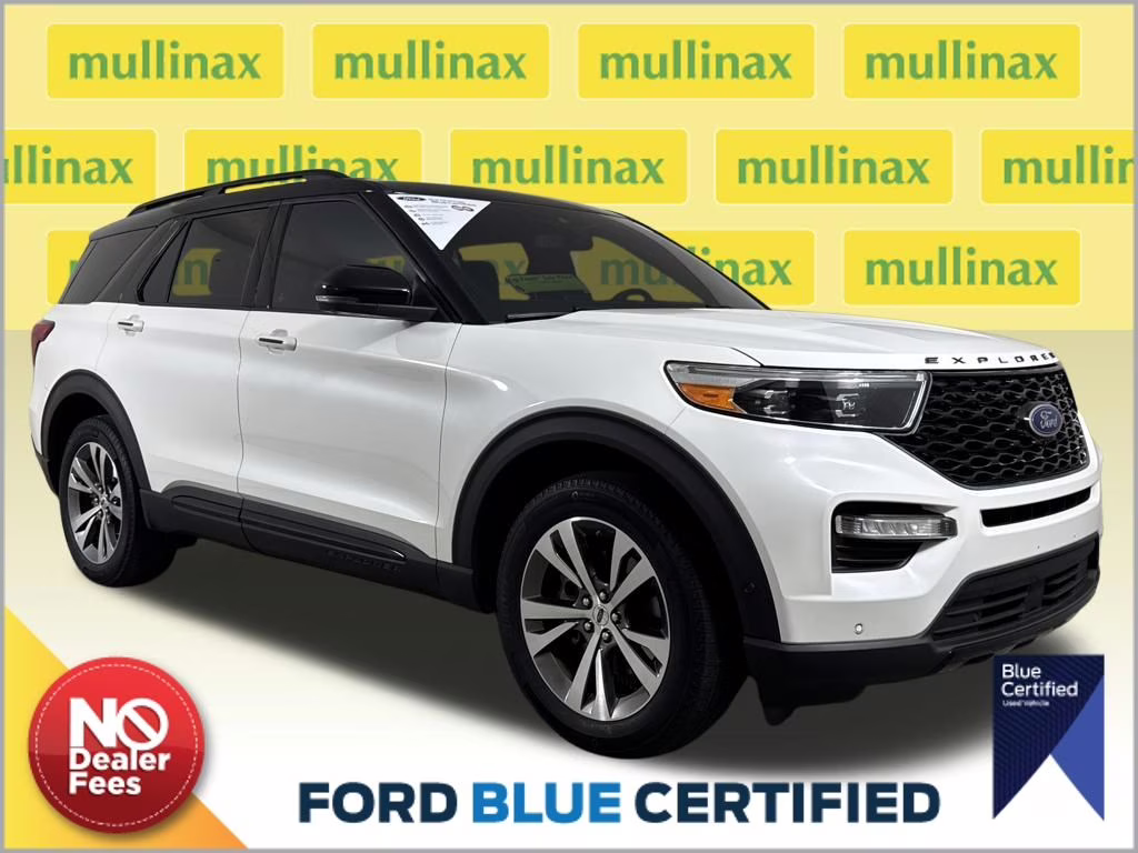2020 Star White Metallic Tri-Coat Ford Explorer Platinum 4X4 SUV
