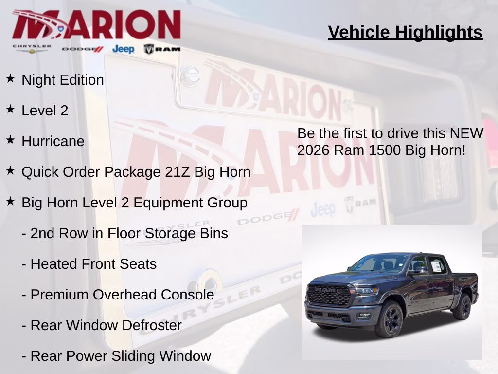 2026 Forged Blue Metallic Ram 1500 Big Horn/Lone Star 4X4 Truck