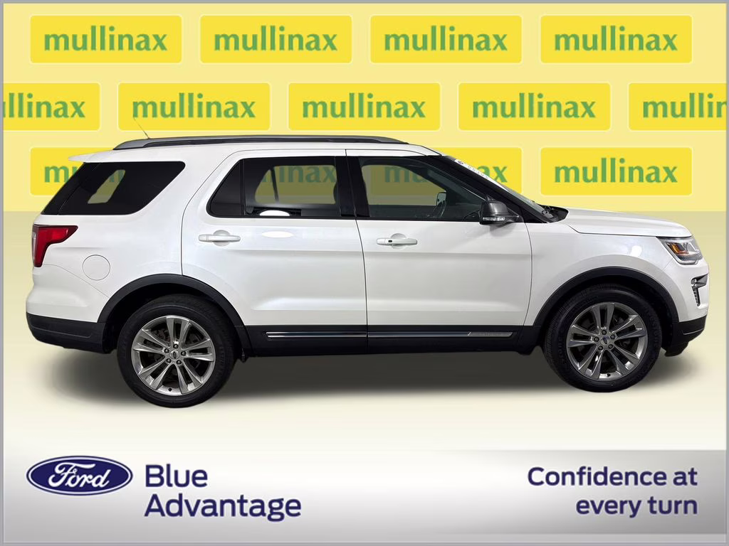 2019 White Platinum Clearcoat Metallic Ford Explorer XLT 4X4 SUV