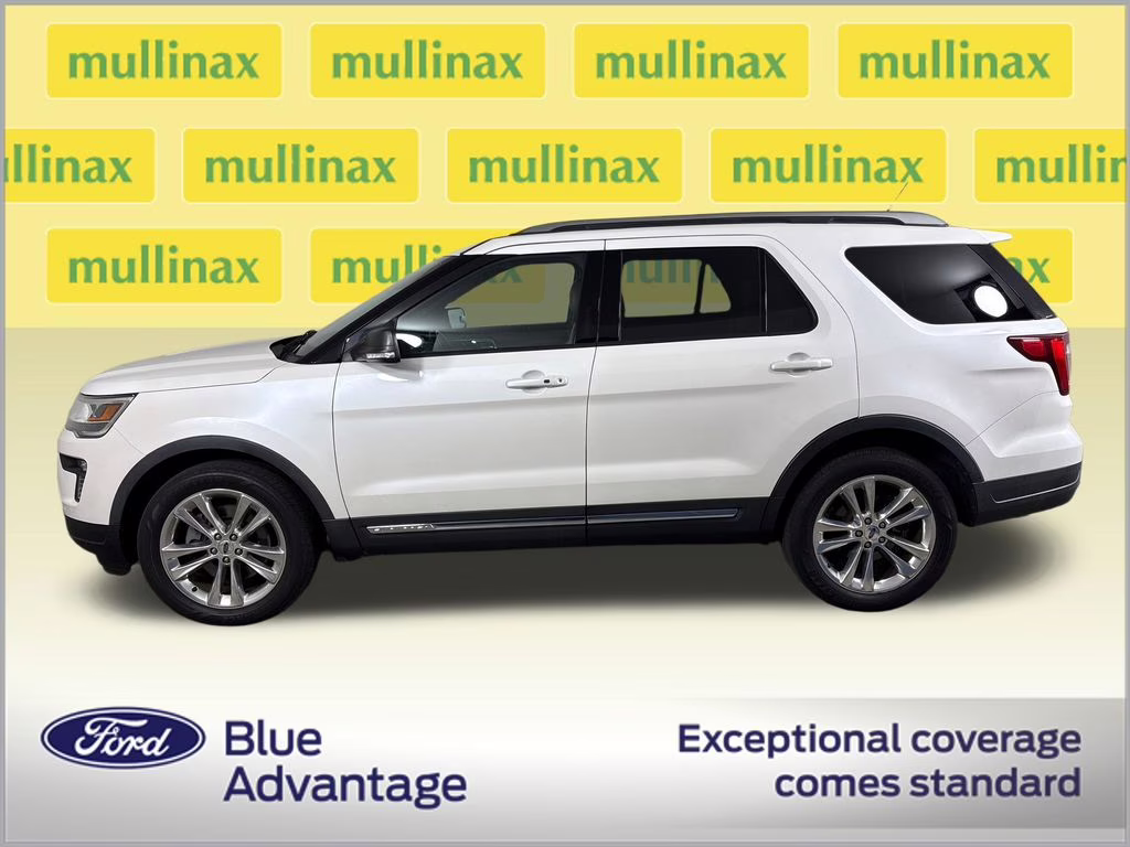 2019 White Platinum Clearcoat Metallic Ford Explorer XLT 4X4 SUV