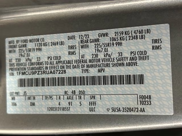 2024 Iconic Silver Metallic Ford Escape Hybrid ST-Line Elite AWD SUV