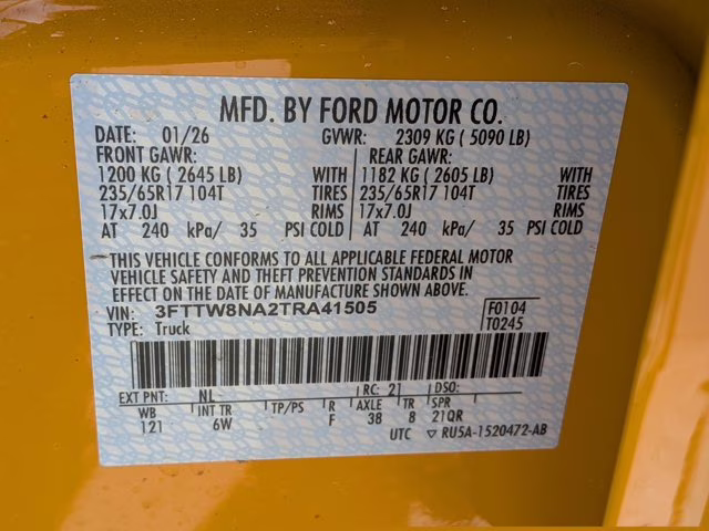 2026 Orange Ford Maverick Tremor AWD Truck