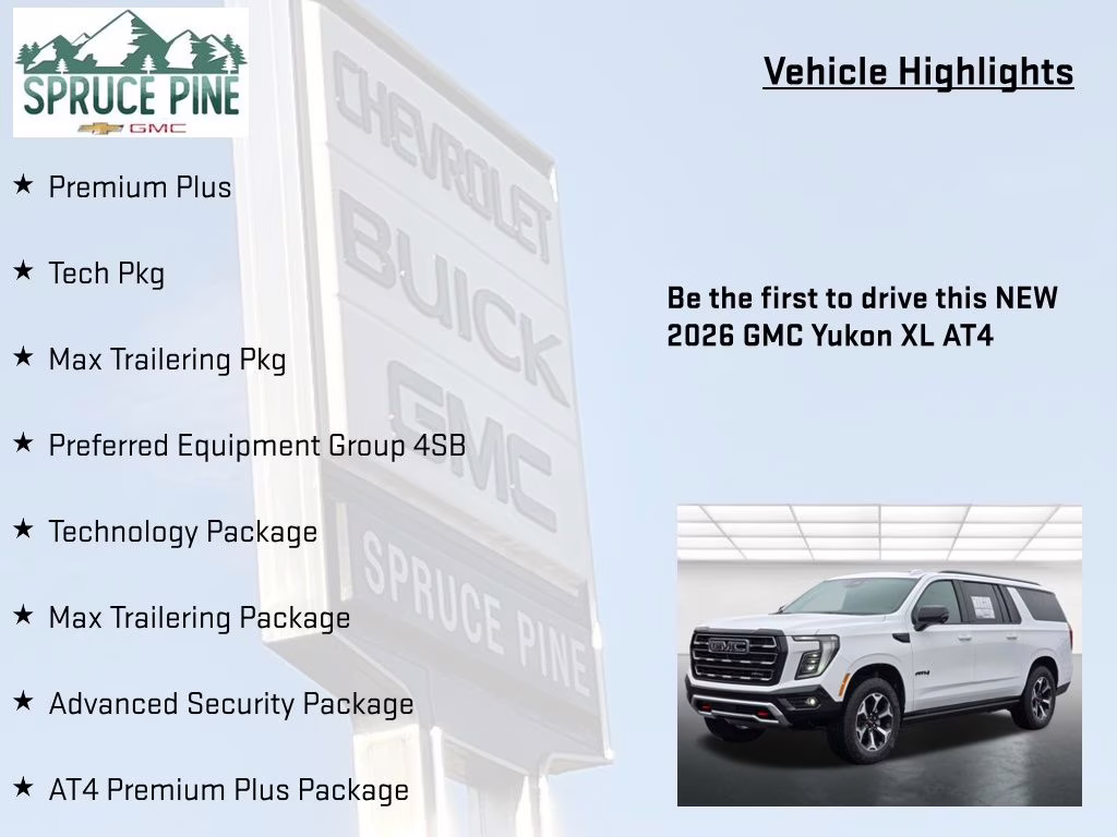2026 Summit White GMC Yukon XL AT4 4X4 SUV