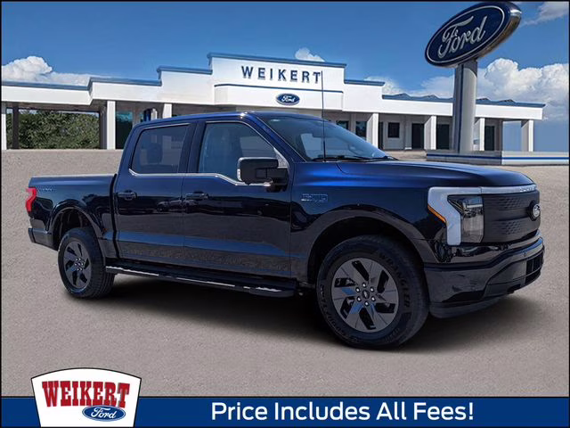 2025 Blue Metallic Ford F-150 Lightning Flash AWD Truck